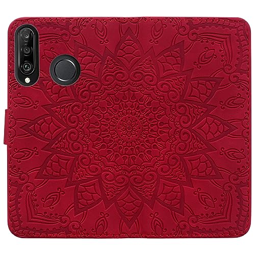 Rosbtib Mobile Case for Huawei P30 Lite/Nova 4E Premium PU Leather Case with Magnetic Closure Stand Function Flip Cover Mandala Embossing Huawei P30 Lite/Nova 4E - Image 2