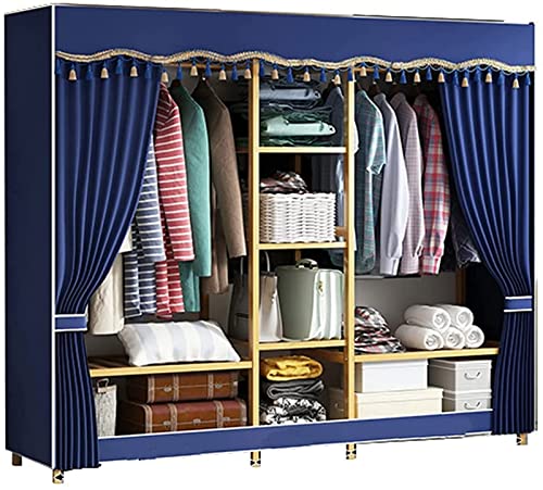 Armoire portable en tissu : finis les vêtements froissés grâce au support en bois massif