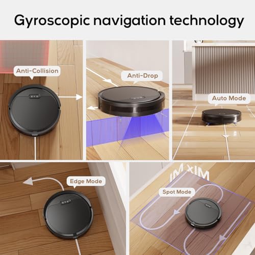 V3 Robot Vacuum and Mop, 3 in 1 Combo Cleaner for Home with Pet Hair and Hard Floor, 5000Pa Suction, 120 Mins Run Time,Super Thin Body & Large Dust Box, Self-Charging,App + Alexa-Black - Image 6