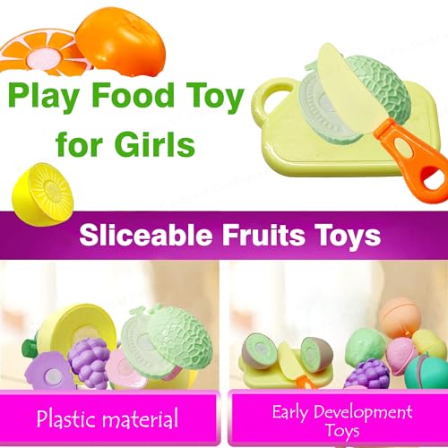 Image of FunBlast Realistic Fruit Cutting Toy for Kids Toy with Chopping Board & Knife - Girls Pretend Play Food Toy for Kids, Pretend Play Kitchen Toys for Kid, Play Food Toy - (Random Color; 12 Pcs)