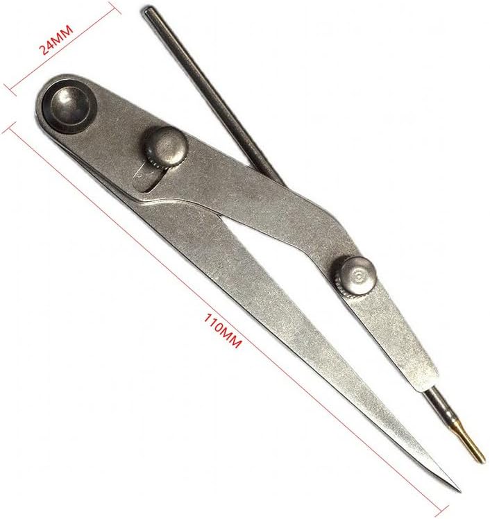 Leather Craft Pitch Gauge Spacing Silver Marking Pen Compass Divider Edger Creaser Tool Set Sewing Stitching Carving Stamping