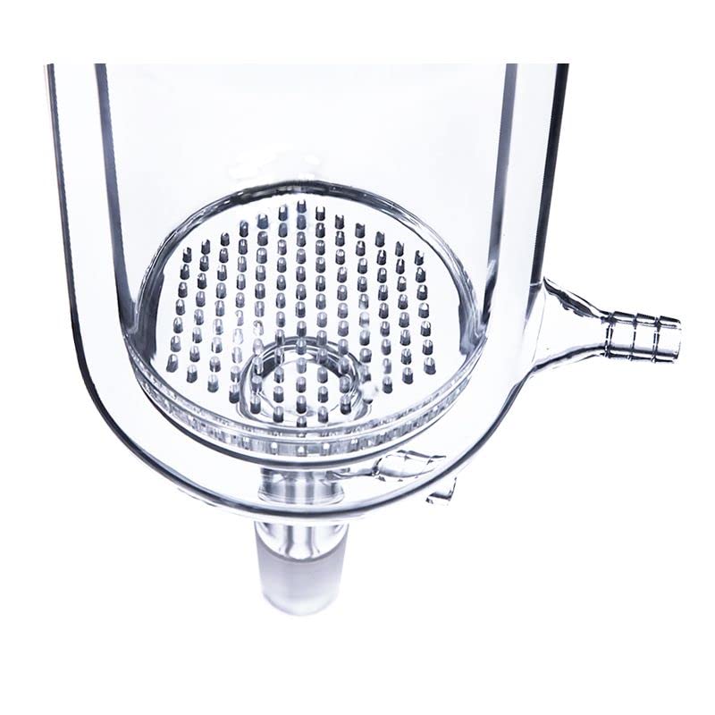 EES0030 30mL Jacket Filter Funnel, Perforated Glass Plate, Glass Buchner Funnel with Vacuum Hose Connection