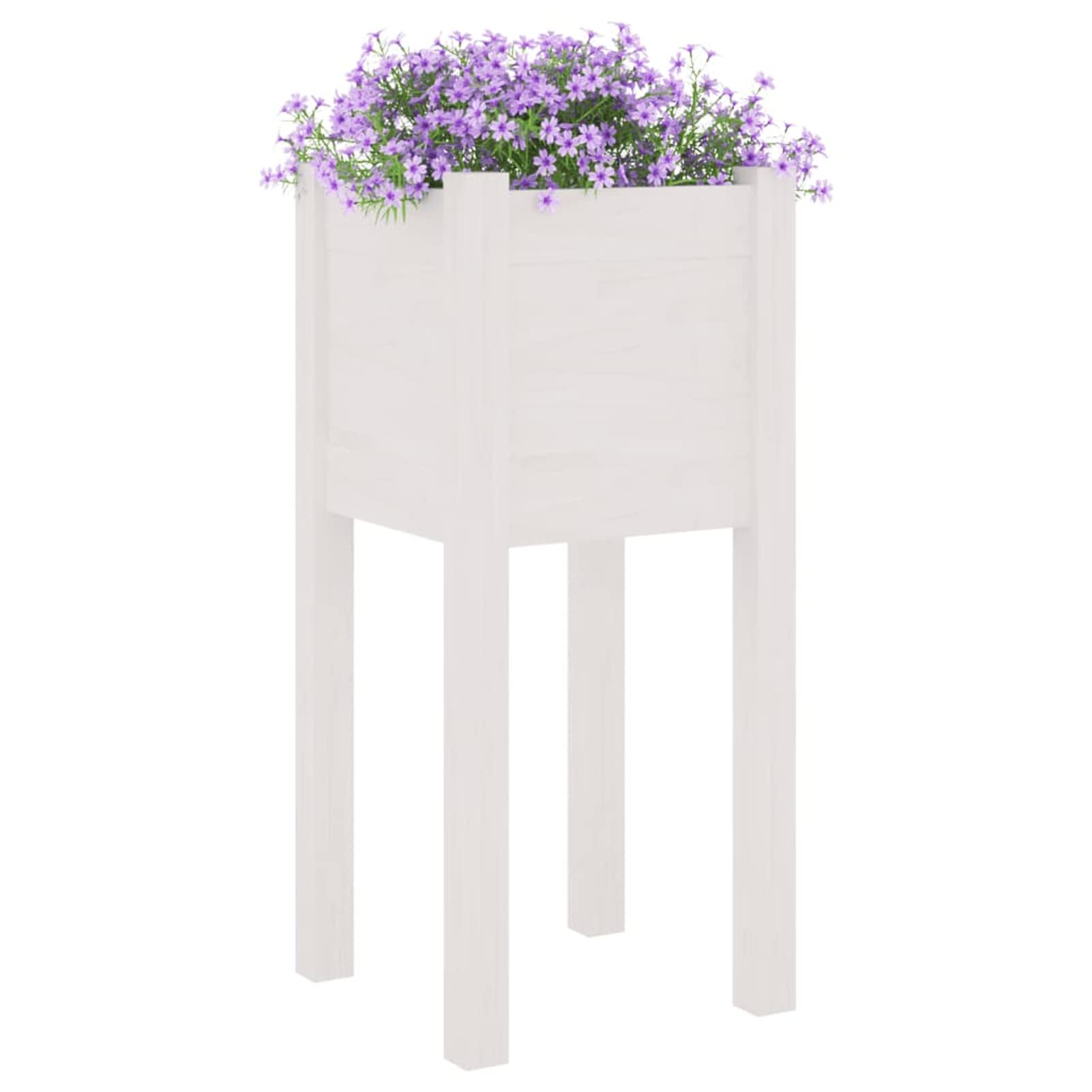 Jardineras 2 uds, Huerto Urbano Terraza, Huerto En Casa, Tierra Huerto Urbano, Huerto Vertical, Mesa De Cultivo, Madera Maciza de Pino Blanco 31x31x70 cm