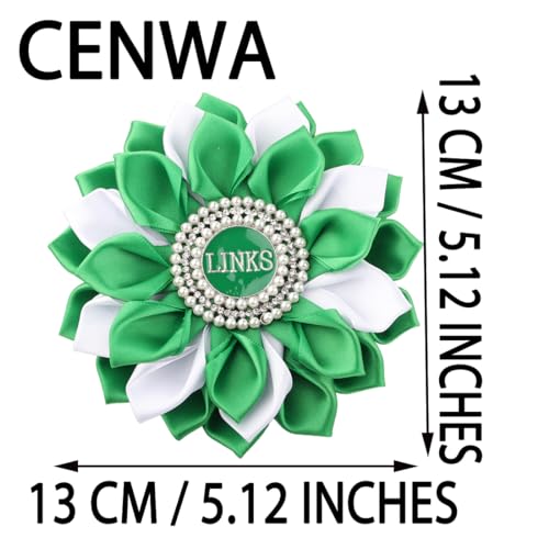 Image of CENWA Sorority Brooch Gift Green Sorority Sister Flower Brooch Pin Greek Sorority Gift for Women