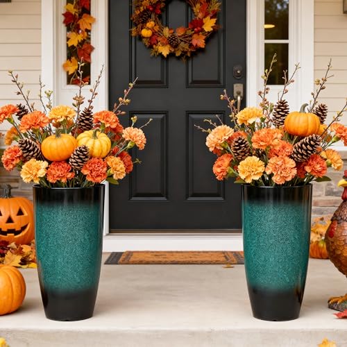 Autodaya 24" Tall Large Outdoor Indoor Planters, Set of 2