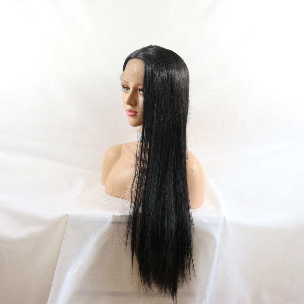 Amazon.co.jp: ヘアウィッグ 黒ロングストレートウィッグ、フロント
