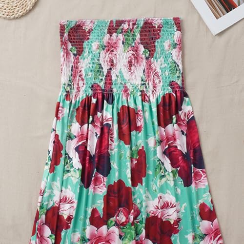 Comeon Women Tube Top Dress Strapless Summer Dress Cover Ups Pleated Off Shoulder Tunic Sundresses Sleeveless Casual Dresses3