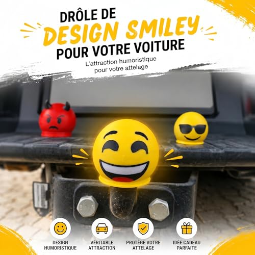 Couvercle d'attelage Smiley diable une idée cadeau originale pour passionné auto - 4