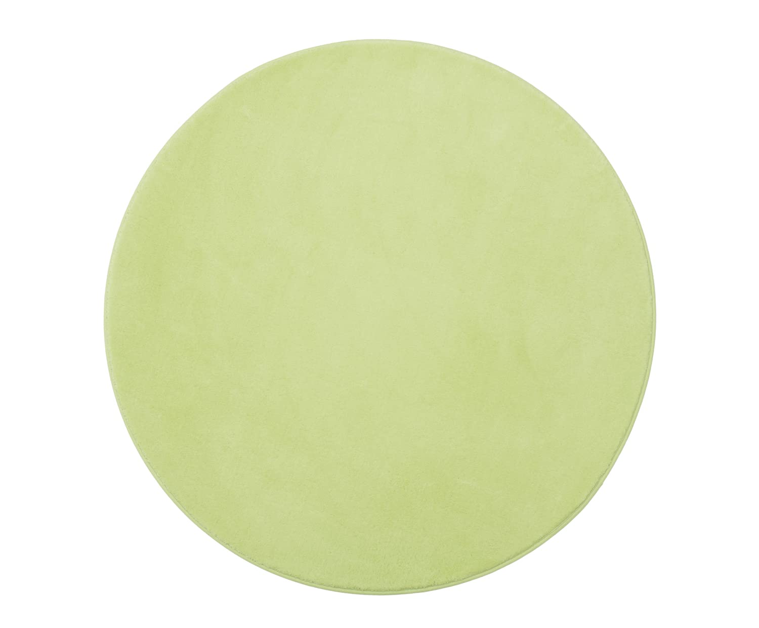 Gözze - Premium Rutschfester Runder Badezimmerteppich, RIO, 100% Microfaser, Ø 110 cm - Limone