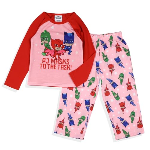 PJ Masks Pajamas Girls' Gekko Catboy Owlette To The Task Heroes PJ Lounge 2 Piece Set2