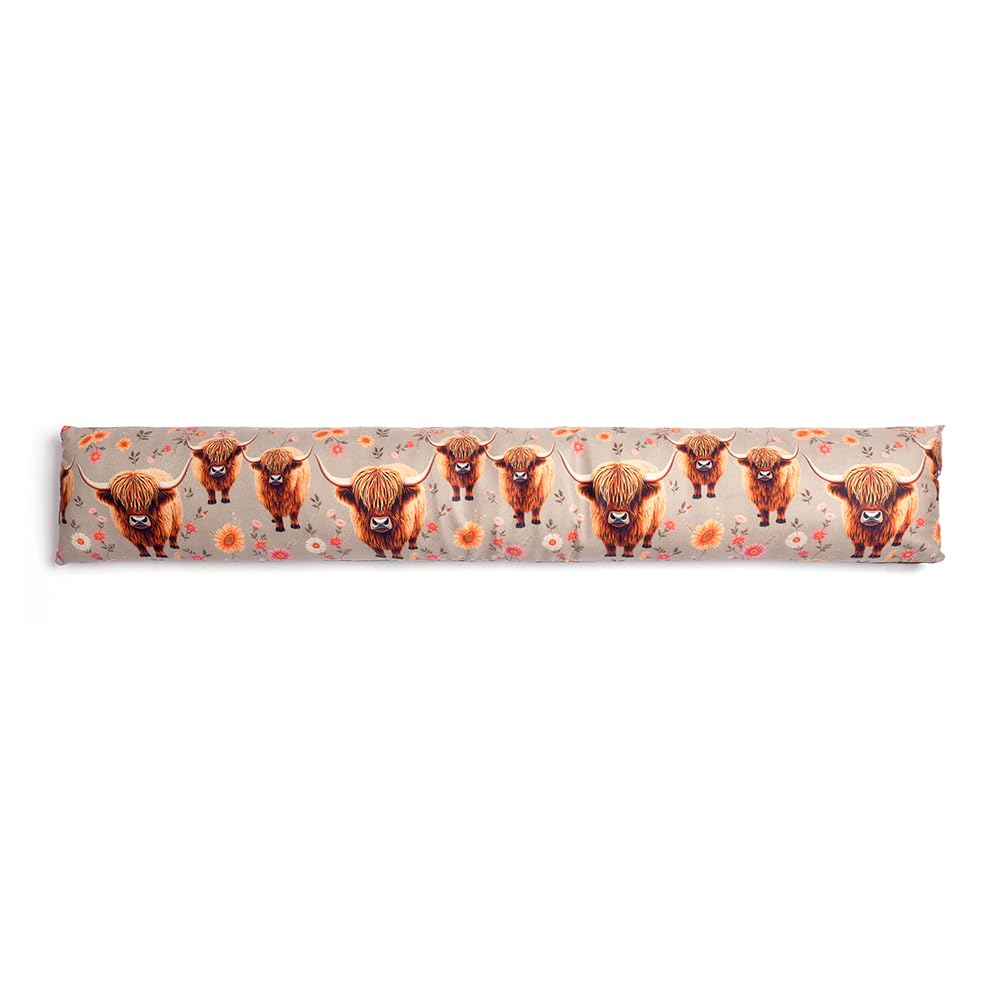 Decorative Under Door Draught Excluder Wind Stopper Doors & Windows Air Door Draft Stop (Highland Cow)
