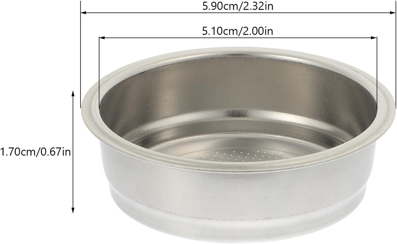 DOITOOL Stainless Steel Espresso Coffee Filter Basket Reusable Porous Powder Strainer for Coffee Machines Replacement Filter with Pattern and Easy to Clean