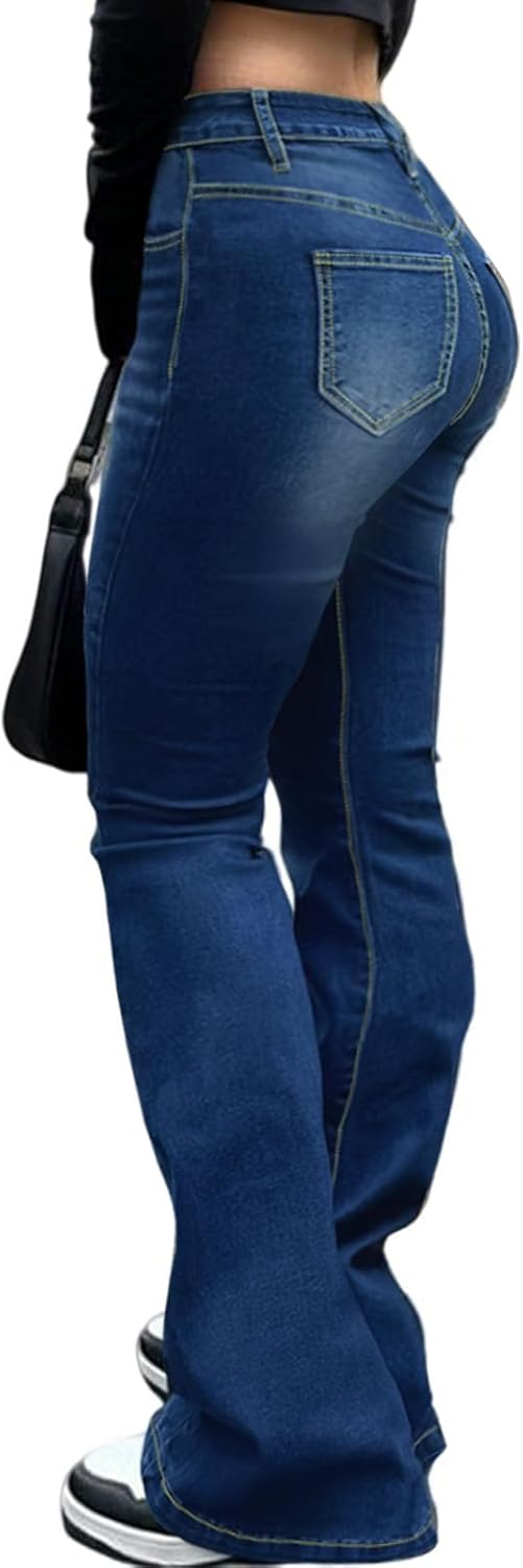 Plus Size Bootcut Jeans for Women Flare Jeans for Women High Waisted Stretchy Bell Bottom Jean for Womens Wide Leg