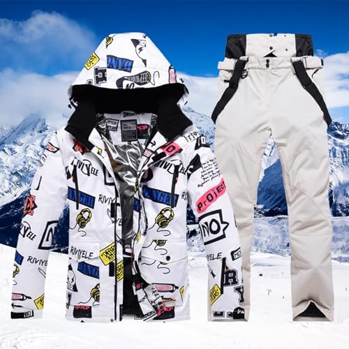 Combinaison de neige 2 pièces pour femme veste de ski thermique et pantalon imperméable - 2