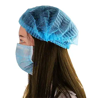 Kodenipr Club Hair Cap Stretchable Blue Bouffant Caps/Surgical Caps/Cooking Caps (100 Pieces)