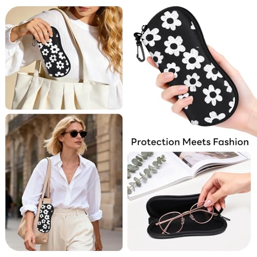 Image of Sunglasses Case with Belt Clip, Ultra Light Neoprene Zipper Soft Padded Glasses Case for Women Men