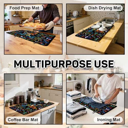 Image of Gamer Stove Top Cover for Electric Stove 28 inchx 20 inch, Video Games Lover Heat Resistant Glass Top Stove Cover Protector, Glass Cooktop Covers, Kitchen Non-Slip Drying Mat Flat Electric Stove Top Covers