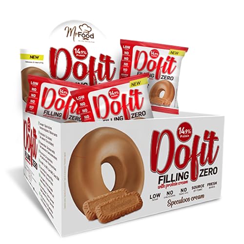 Beverly Dofit 15% Proteína | Estuche 12 ud. de 75 gr | Rosquilla Protéica horneada | Sin azúcares añadidos | Delicioso sabor | Snack Protéico. (SPECULOS CREAM)