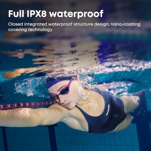 Image of Bone Conduction Headphones IPX8 Swimming Waterproof Dustproof Sweatproof MP3 Player Headset Underwater Music Player 32GB Memory, Open-Ear Wireless Bluetooth 5.4 with Mic for Running, Cycling, black
