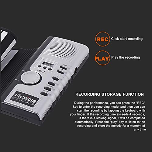 JTYX 61 Touches Roll Up Piano Portable Electronic Hand Roll Piano Clavier de Piano Pliable en Silicone Haut-Parleur intégré pour Les débutants et Les Enfants - Les Beatles, Paul McCartney, John Lennon, RIngo Starr, George Harrison JTYX 61 Touches Roll Up Piano Portable Electronic Hand Roll Piano Clavier de Piano Pliable en Silicone Haut-Parleur intégré pour Les débutants et Les Enfants – Image 7