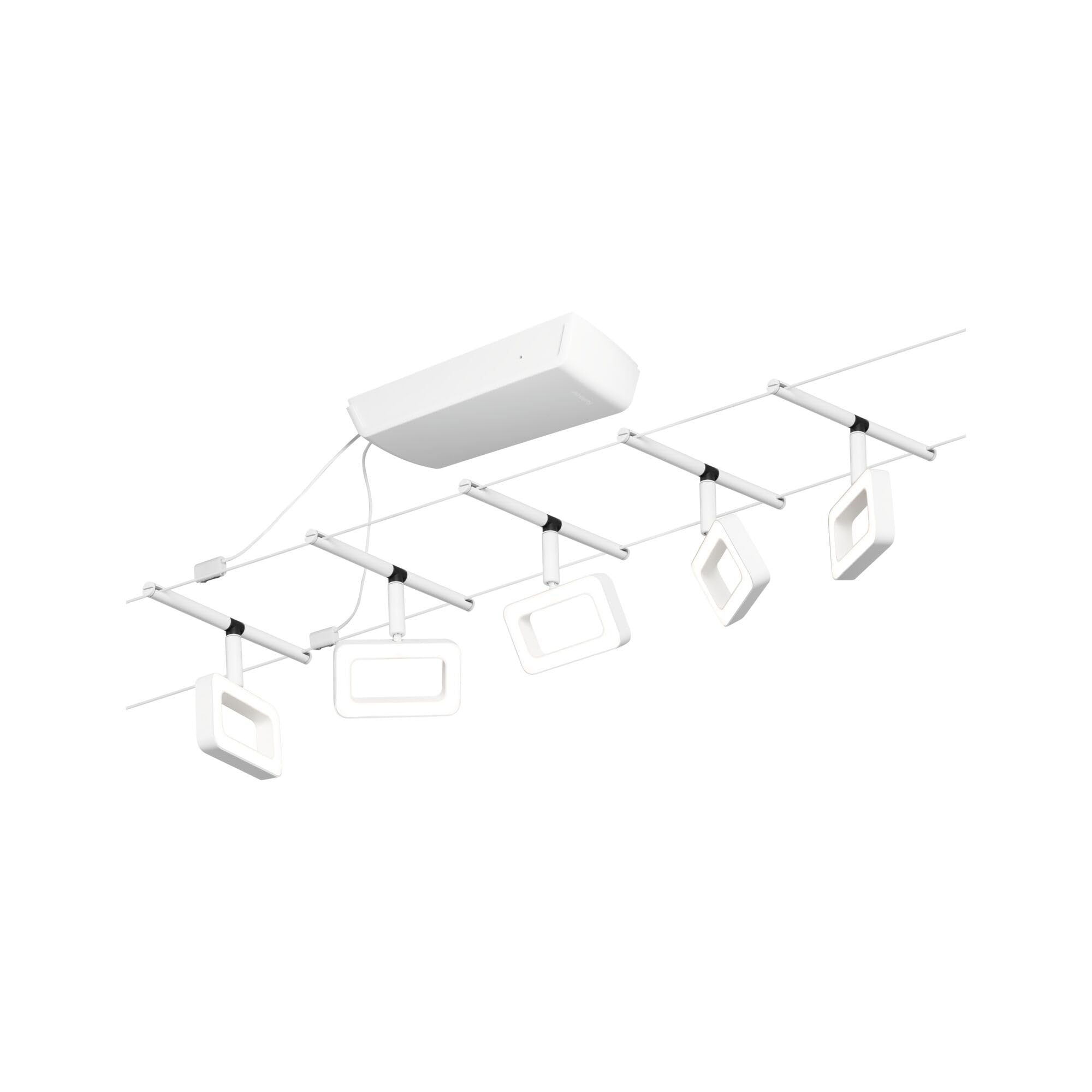 Paulmann 94483 LED Seilsytem Frame Basisset 5x400lm incl. 5x4,8 W Warmweiß Weiß matt, Chrom Kunststoff, Metall Beleuchtungssystem 3000 K