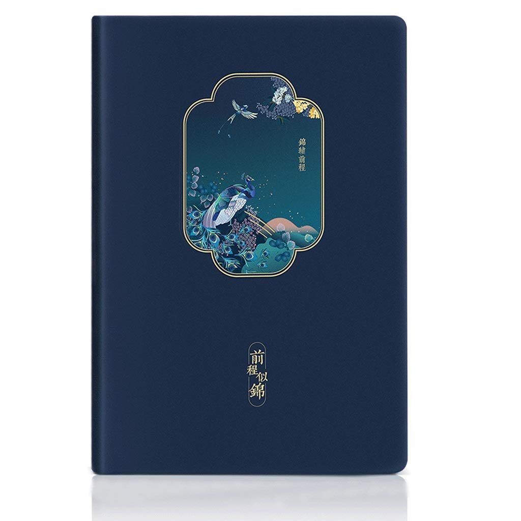 Notebook tapa dura, libro de cuero de imitación, el futuro espléndido Cuenta mano retro, Papel grueso Papel gobernado + Punto de cuadrícula, 120sheet 8.2"x5.6"