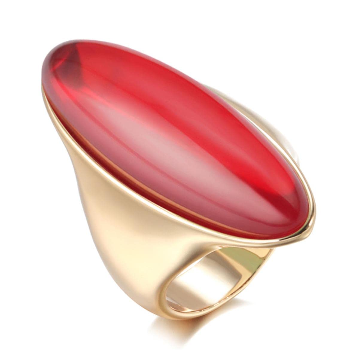 YAHOYA Luxury Green Natural Stone Ring for Women Big Glossy 585 Rose Gold Bride Ring Fine Vintage Wedding Jewelry