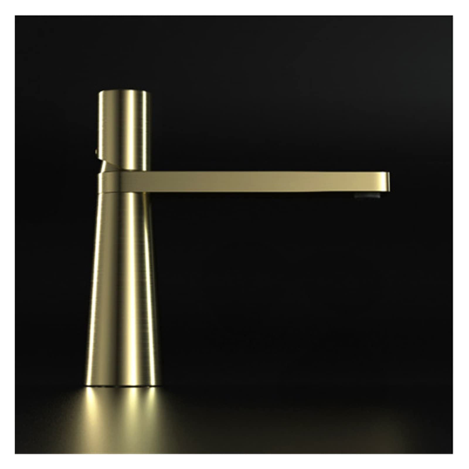 Mitigeur de salle de bain en laiton or brossé au design contemporain haut de gamme
