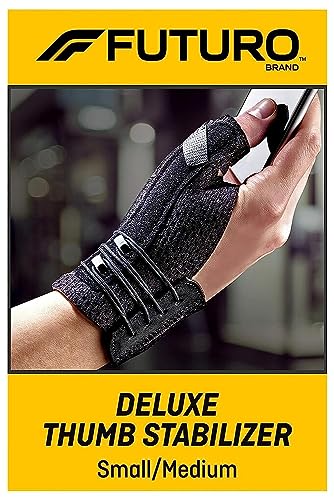 Image of Futuro Deluxe Thumb Stabilizer,Left or Right Hand,Small /Medium Size,Adjustable,Stabilizes and Supports Sore,Weak or Injured Thumb,Soft and Breathable Materials Enhance Comfort (45843ENR),(Pack of 12)