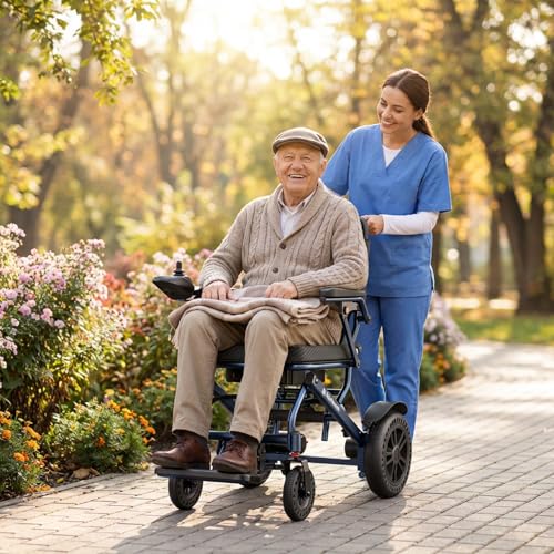 Image of Upgrade ByteTecpeak Lightweight Electric Wheelchairs for Adults,500W Motorized Wheelchair for All-Terrain,15 Miles,Portable Wheel Chair,Foldable Power Wheelchairs Support 330 Lbs,Airline Approved