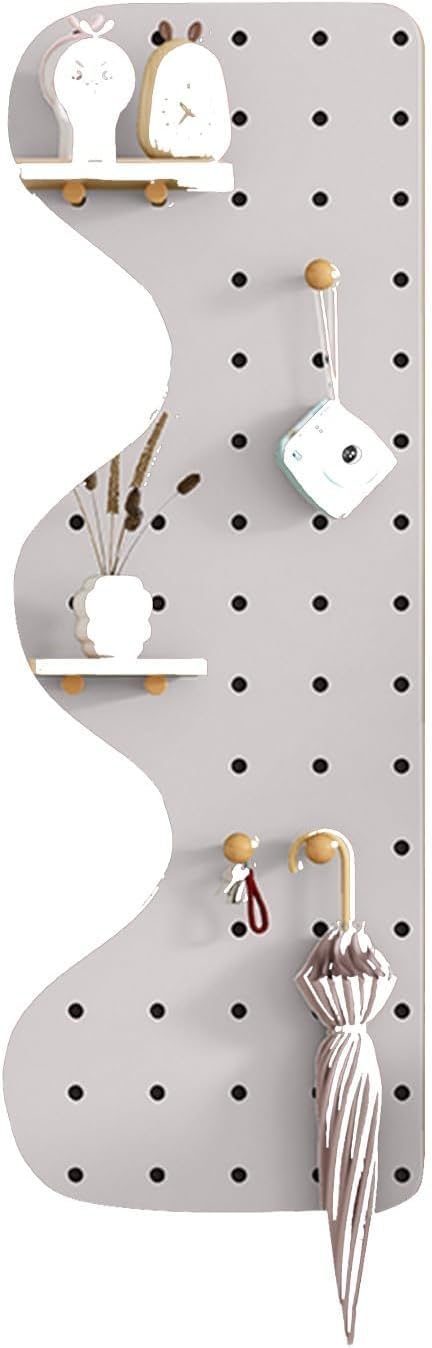 Stecktafel, Wand-Organizer, Massivholzplatten, Stecktafel, Kombinationsset, Wandhalterung, Display-Pegboard, Panel für Bastelzimmer, Küche (weiß)