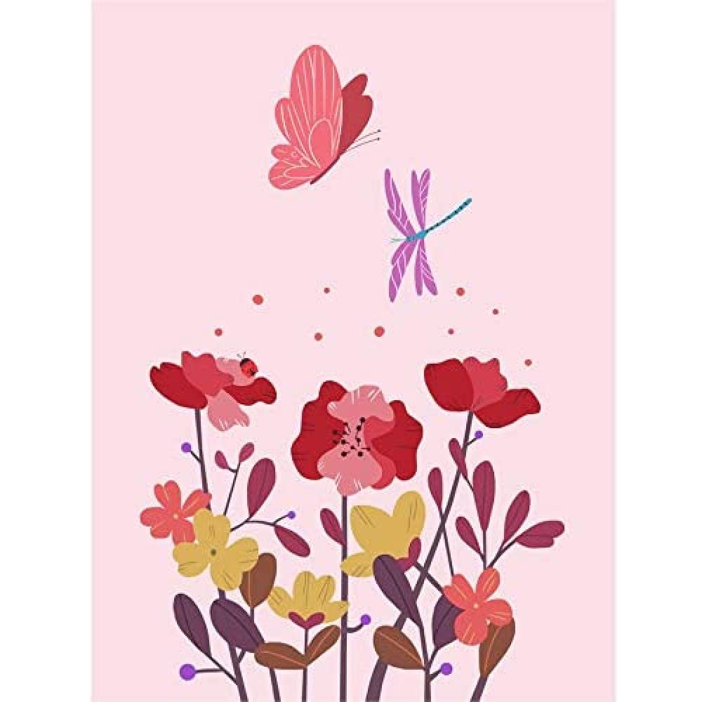 Wee Blue Coo Magic Garden Dragonfly Butterfly Wall Art Print