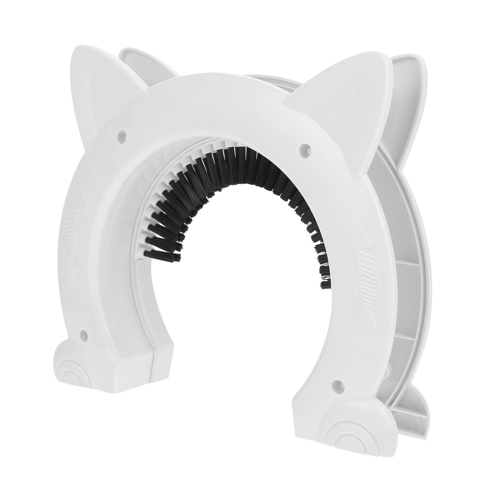 VILLCASE Chatière Porte Intérieure avec Brosse Intégrée en Plastique Abs Blanche Sécurisée et Pratique Installation Facile en 1 Set pour Chat pour Animaux Domestiques