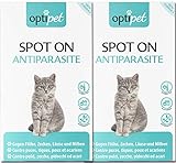 OptiPet Spot On 12x1ml Pipetten für Katzen, Hochwirksam bis zu 48 Wochen gegen Milben, Flöhen, Zecken, Läusen