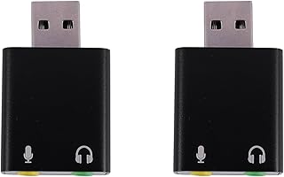 Motorhop 2X 7.1-Channel Aluminum Alloy USB Sound Card Computer External Sound Card USB7.1 Sound Card Analog Sound Card