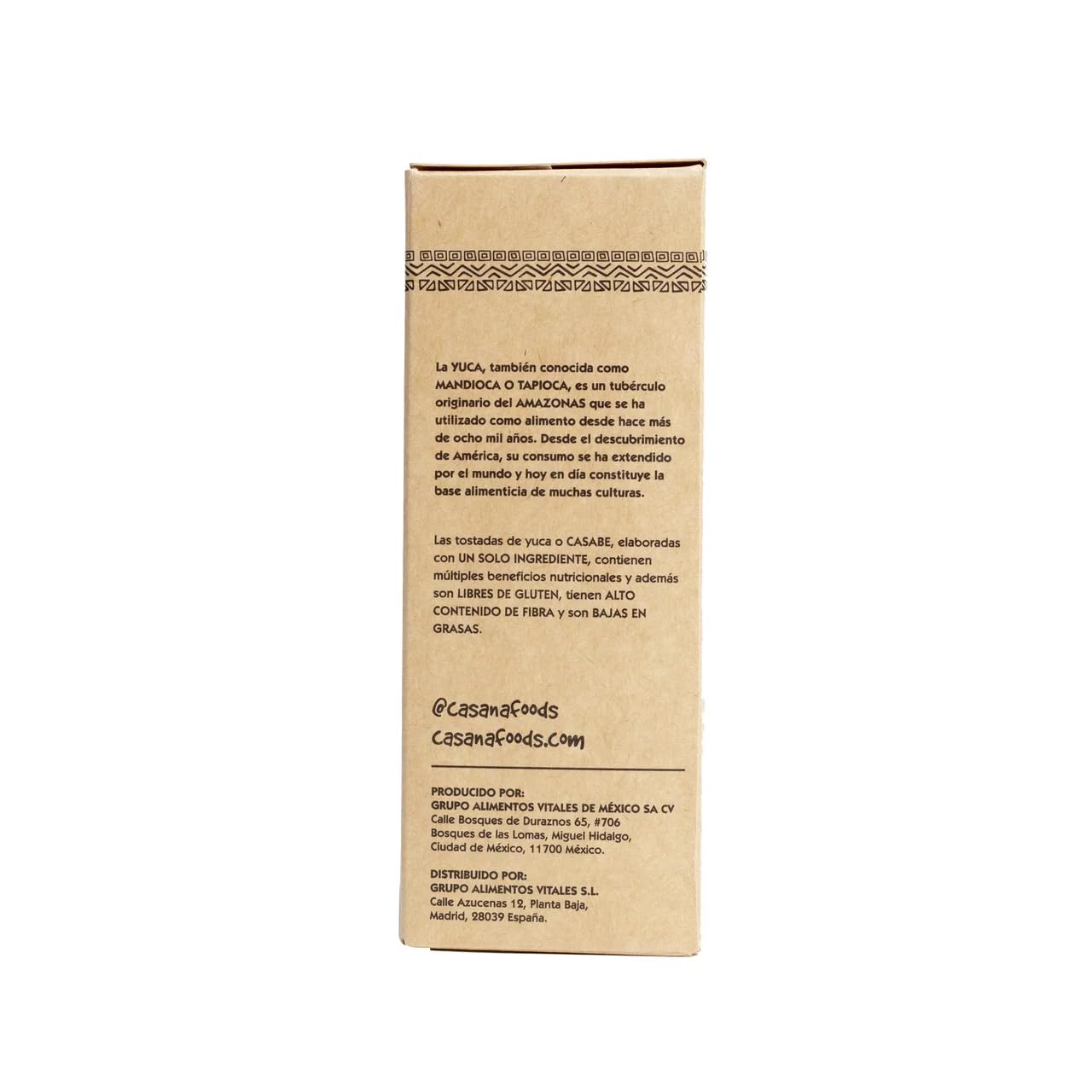 CASANA Ökologische Maniok-Toastscheiben (natürliches Casabe) CASANA 180 g. 4er-Pack.