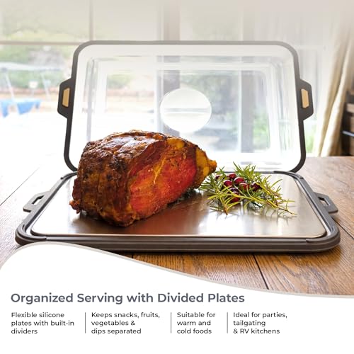 Bandeja multiusos con tapa plegable y placas divididas miniatura 3