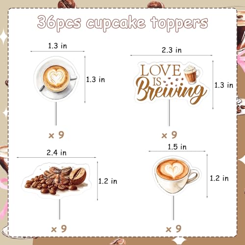 Décorations pour cupcakes café Love Is Brewing indispensables pour buffet EVJF - 5