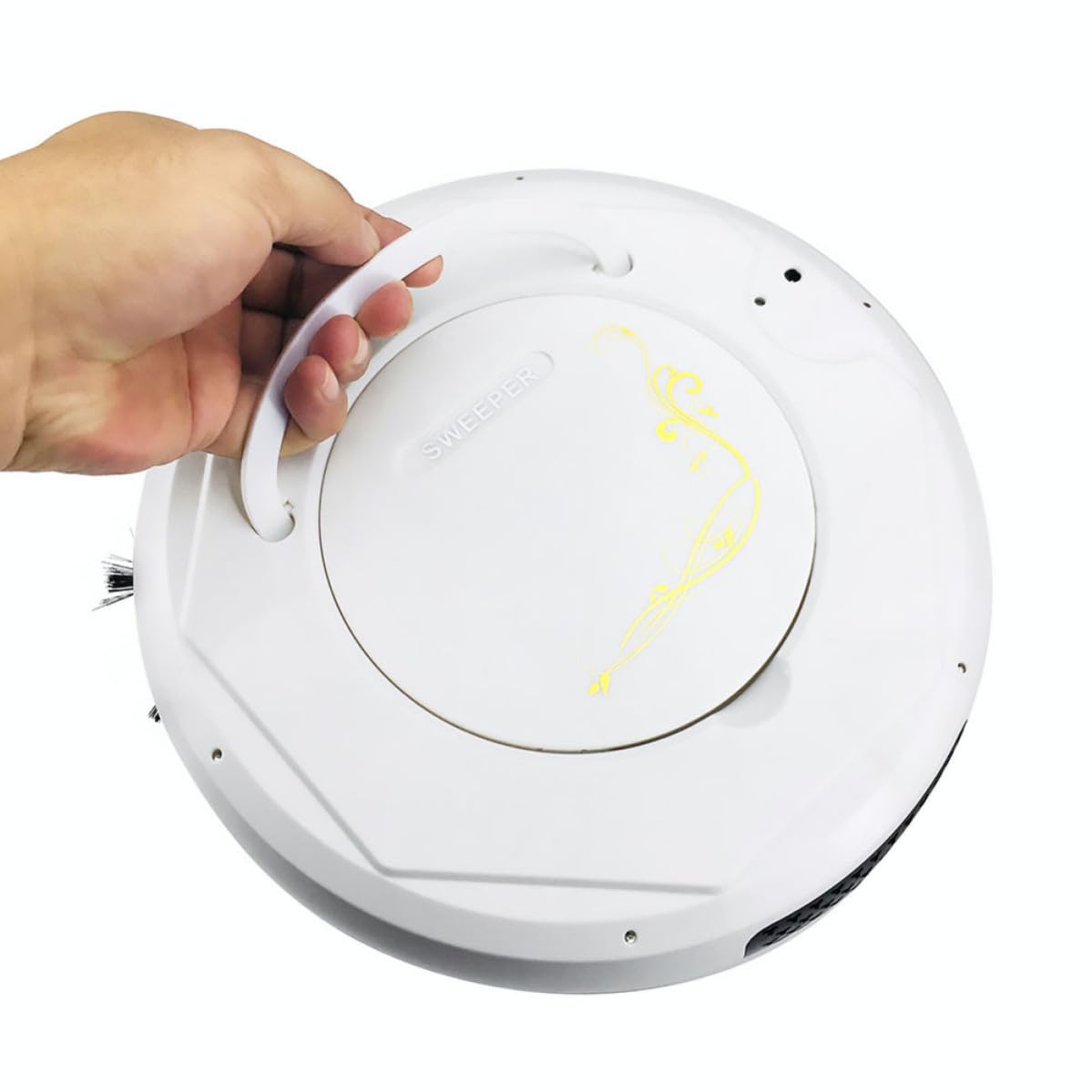 VICASKY Intelligenter Saugroboter und Bodenreinigungsmaschine mit Wischfunktion Leises Design aus Kunststoff für Haushaltsreinigung im Weißen Gehäuse