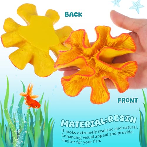 Image of IMIKEYA Artificial Coral Reef Aquarium Decor, Resin Coral Ornament for Fish Tank Decoration Saltwater and Freshwater Aquariums Aquatic Shelter