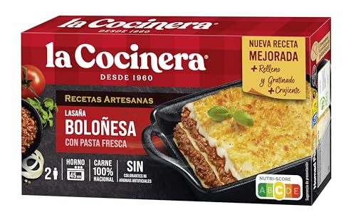 La Cocinera Lasaña Boloñesa, Receta Artesana, Fácil de Preparar, 500g