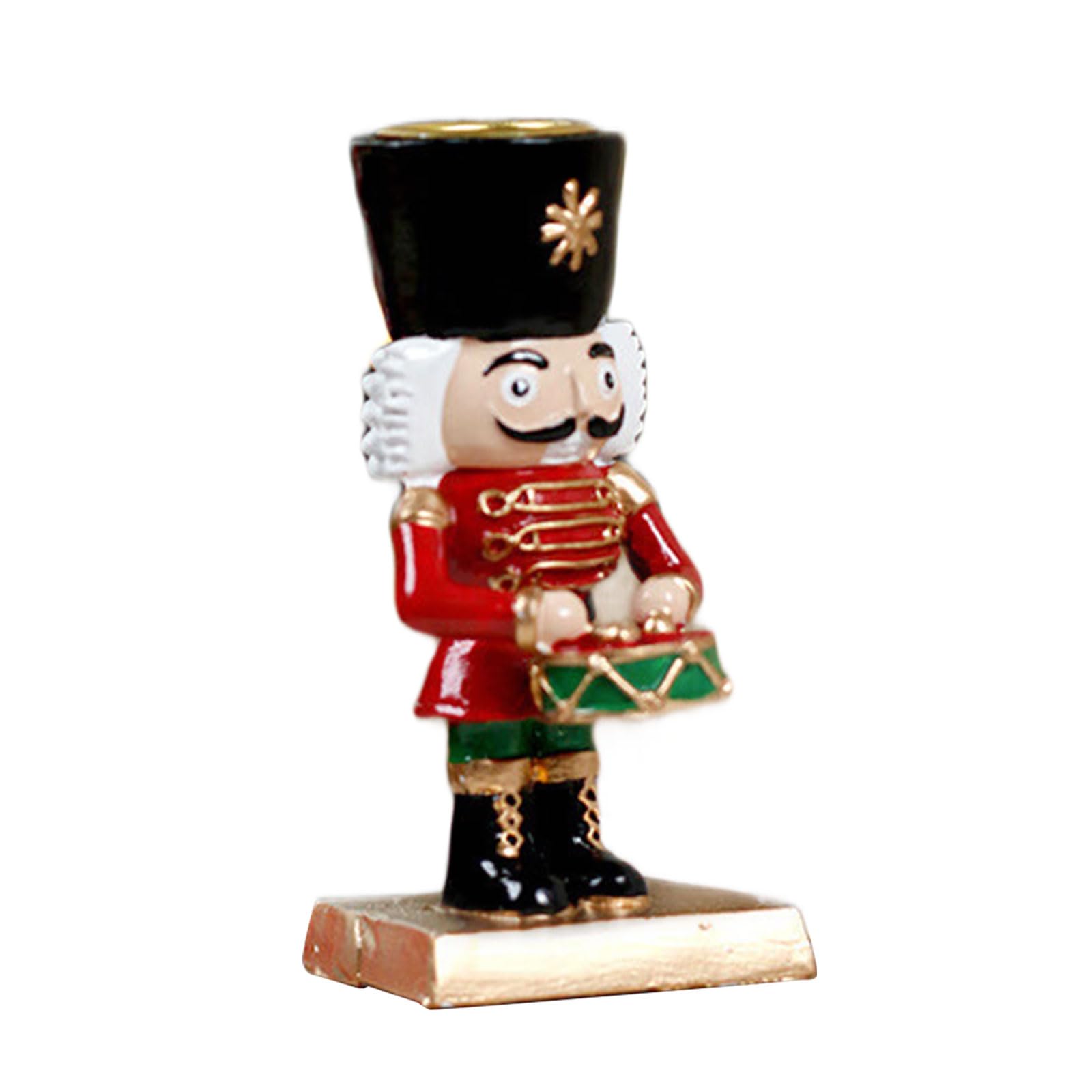 Aesthetic Cartoon Candlestick Holder Wooden Soldier Tabletop Centerpiece, Holiday Home Decor for Fireplaces Mantel Shelf Home Living Room Decor