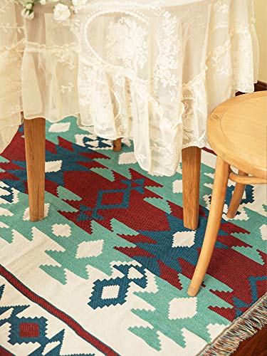 Sonemone Aztec Throw Blanket Year Round Bohemian Blanket Soutwestern Tribal Throw Blanket Home Cozy Couch Sofa Bed Travel 50"X60" Blue #TOP1