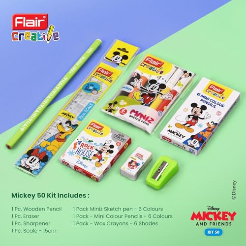 Image of Flair Creative Series Disney Themed Stationery Kits | Marvel Avengers, Mickey Mouse & Disney Princess | Smart Kit for Your Creative Need & Fun Learning | Ideal Gift Items for Kids | Pack of 3 Kits