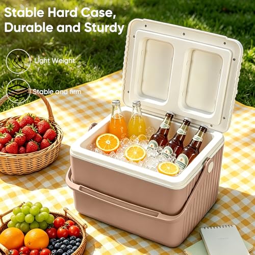 Image of 6Qt 13Qt 19Qt Northroad Camping Coolers,Stylish Macaron Color Durable Hard Cooler,Portable Insulated Ice Chest with 24 /48 Hour Ice Retention,Multi- Size for Camping,Picnic,Beach,Travel