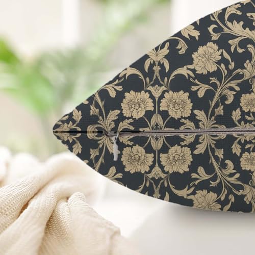Housse de coussin 80x80cm extérieur fleurs lot de 4 en lin rétro - 5