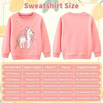 FILOWA Sweatshirt voor Kinderen Baby Meisjes Lange Mouwen Tops T-Shirt Jumper Katoen Casual Eenhoorn Regenboog Bij Afdrukken Print Sweatshirt Pullover Peuter Leeftig 4-5 Jaar, Paars FILOWA Sweatshirt voor Kinderen Baby Meisjes Lange Mouwen Tops T-Shirt Jumper Katoen Casual Eenhoorn Regenboog Bij Afdrukken Print Sweatshirt Pullover Peuter Leeftig 4-5 Jaar, Paars