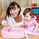 GirlDiary Realistische Mompe 12 Zoll mit Zubehör Set, 3 Kleider, Stubenwagen Bett, Fütterung Playset, Baby Puppen Mädchen für 3-8 Jahre, Baby Puppe Spielzeug mit Kleidung 00310