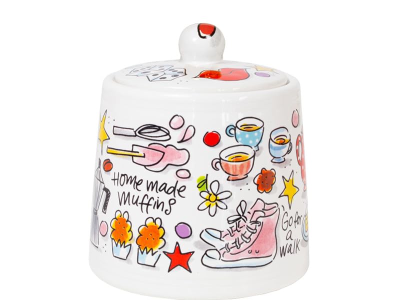 Blond Amsterdam Zuckerdose This makes me happy Herzdeckel – Keramikdose mit Happy-Design – Küchenaccessoire & Geschenkidee