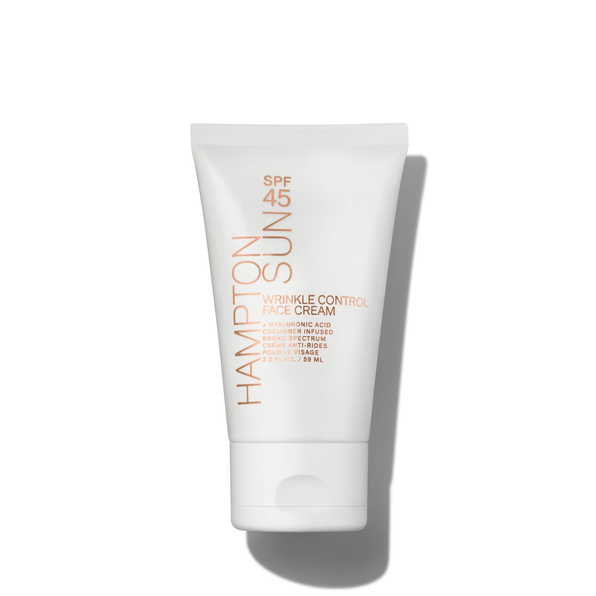 Hampton Sun SPF 45 Wrinkle Control Face Cream | Daily Moisturizer + Sunscreen | Plumps, Hydrates, Brightens with Hyaluronic Acid + Organic Cucumber Extract | Broad Spectrum | Glowy, Dewy Finish